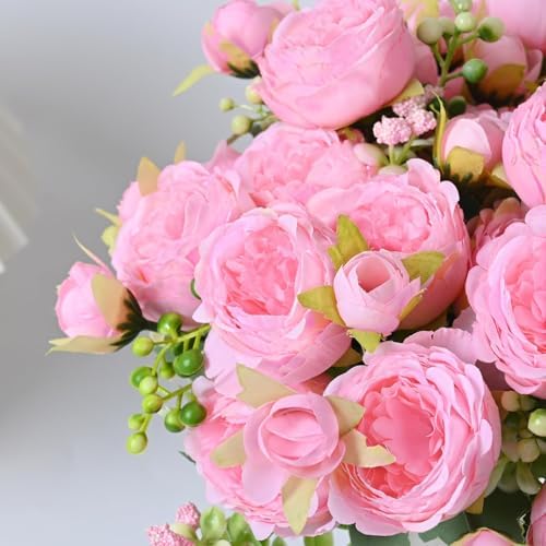 12 Packs Peonies Artificial Flowers, Light Pink Silk Artificial Peonies in Light Pink, alternate view 7