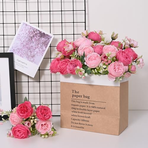 12 Packs Peonies Artificial Flowers, Mixed Pink Silk Artificial Peonies in Mixed Pink, alternate view 6
