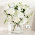 12 Packs Peonies Artificial Flowers, White Silk Flowers Artificial Peonies in White