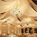 12 Panels 5ft(W) x 20ft(L) Ivory Ceiling Drapes for Wedding Parties
