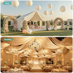 12 Panels 5ft(W) x 20ft(L) Ivory Ceiling Drapes for Wedding Parties, alternate view 4