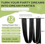 12 Panels 5ftx30ft Black Ceiling Drapes for Halloween Parties, alternate view 6