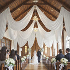 12 Panels 5ftx30ft White Ceiling Drapes for Wedding Parties