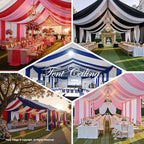 12 Panels 5ftx30ft White Ceiling Drapes for Wedding Parties, alternate view 5