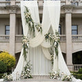 12 Panels 5x14ft Ivory Backdrop Curtains for Parties, Wrinkle Free Polyester Ivory Photo Backdrop Drapes 14 ft