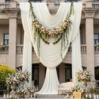 12 Panels 5x14ft Ivory Backdrop Curtains for Parties, Wrinkle Free Polyester Ivory Photo Backdrop Drapes 14 ft, alternate