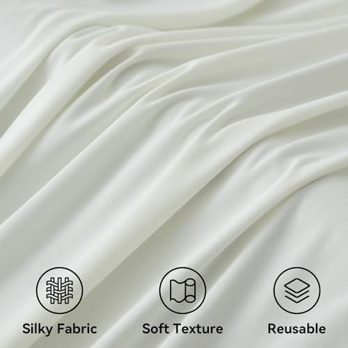 12 Panels 5x14ft Ivory Backdrop Curtains for Parties, Wrinkle Free Polyester Ivory Photo Backdrop Drapes 14 ft, alternate