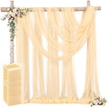 12 Panels Champagne Wedding Arch Draping Fabric 30" x 19ft Wedding Drapes Tulle Drapes for Backdrop Sheer Fabric