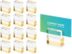 12 PC Gold Place Card Holders, Photo Stands for Wedding Centerpieces in Clear, Gold