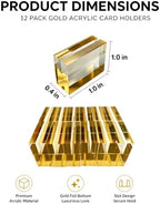12 PC Gold Place Card Holders, Photo Stands for Wedding Centerpieces in Clear, Gold, alternate view 3