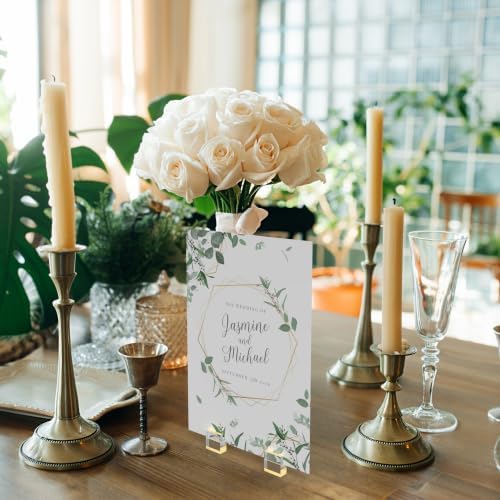 12 PC Gold Place Card Holders, Photo Stands for Wedding Centerpieces in Clear, Gold, alternate view 5
