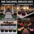 12 Pc Halloween Cauldron 10inch Witch Plastic Cauldron bowl Black, For Halloween Décor, alternate view 3