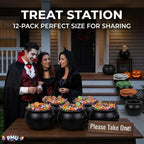 12 Pc Halloween Cauldron 10inch Witch Plastic Cauldron bowl Black, For Halloween Décor, alternate view 5