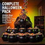 12 Pc Halloween Cauldron 10inch Witch Plastic Cauldron bowl Black, For Halloween Décor, alternate view 6