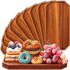 12 Pcs 10 x 5 Inch Wooden Serving Platter Bulk Acacia Wood Platters in 10 x 5 Inch in as shown in the picture