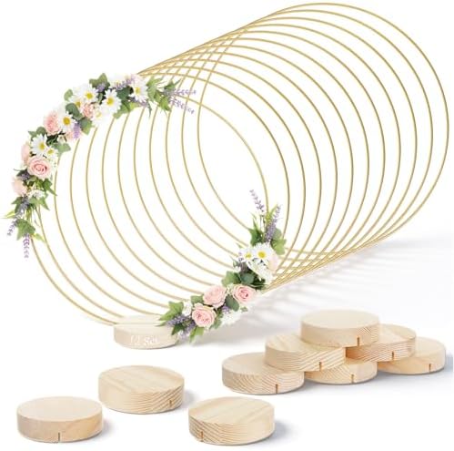 12 Pcs 12 in Macrame Metal Hoops with Holders for Dream Catcher DIY