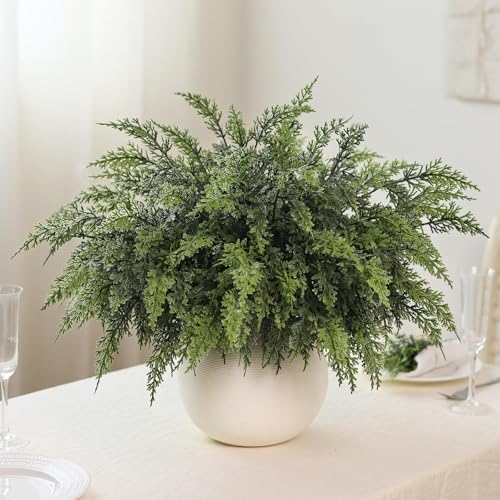 12 Pcs 18"Artificial Lifelike Touch Christmas Cedar Branches for Vase Decor, alternate view 2