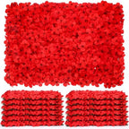 12 Pcs 24" x 16" Red Flower Wall Backdrop Panels in 24" x 16" in Vibrant Red
