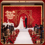12 Pcs 24" x 16" Red Flower Wall Backdrop Panels in 24" x 16" in Vibrant Red, alternate view 2