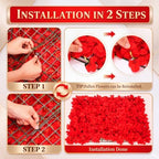12 Pcs 24" x 16" Red Flower Wall Backdrop Panels in 24" x 16" in Vibrant Red, alternate view 4