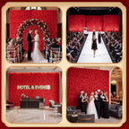 12 Pcs 24" x 16" Red Flower Wall Backdrop Panels in 24" x 16" in Vibrant Red, alternate view 6