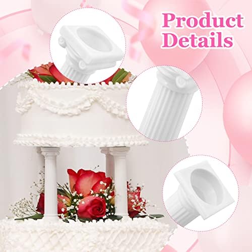 12 Pcs 3 Size Roman Column Cake Stand, Column Cake Tiered Stands Cake Pillars, Fondant Cakes Tier Separator, alternate view 4