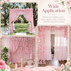 12 Pcs 72FT Artificial Silk Cherry Blossom Garland with 8 Pcs 10ft Pink Table Runner, Hanging Sakura Flower, alternate view 3
