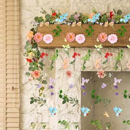 12 Pcs 72FT Floating Flower Garlands Backdrop Artificial Wildflower Vines, alternate view 6