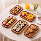 12 Pcs 8 x 5 Inch Wooden Serving Platter Bulk Acacia Wood Platters in 8 x 5 Inch in Brown, alternate view 2