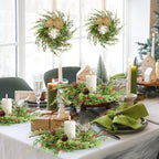 12 Pcs 9 Inch Christmas Wreaths for Kitchen Cabinet Artificial Cedar Pine Hanging Wreath with Red Berries Pine, alternate