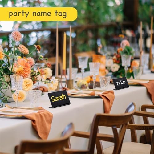 12 Pcs Acrylic Mini Chalkboard Signs, 4"x3" Food Labels in Black, alternate view 2