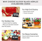 12 Pcs Acrylic Mini Chalkboard Signs, 4"x3" Food Labels in Black, alternate view 4