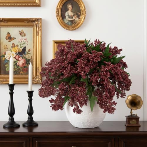 12 Pcs Artificial Berry Stem for Vase, 17 in Faux Nandina Branches Fall Floral Picks Fake Realistic Berry Spray, alternate