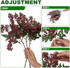 12 Pcs Artificial Berry Stem for Vase, 17 in Faux Nandina Branches Fall Floral Picks Fake Realistic Berry Spray, alternate