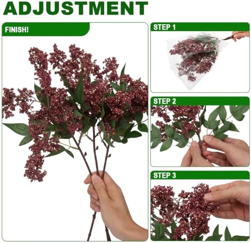12 Pcs Artificial Berry Stem for Vase, 17 in Faux Nandina Branches Fall Floral Picks Fake Realistic Berry Spray, alternate