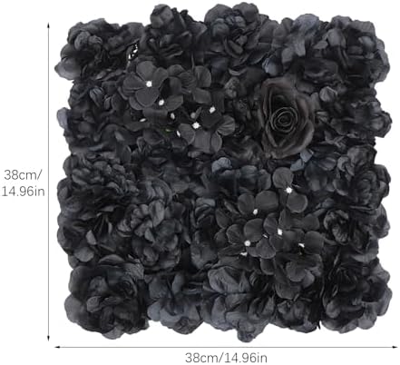 12 Pcs Artificial Flower Wall Panels, 15x15 Inch Flower Wall Mat Silk Flowers Panels for Wedding Backdrop, alternate view 2