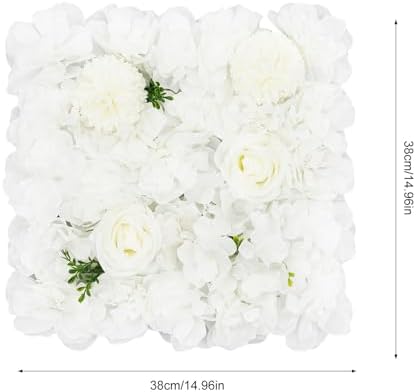 12 Pcs Artificial Flower Wall Panels, 15x15 Inch Flower Wall Mat Silk Flowers Panels for Wedding Backdrop, alternate view 2
