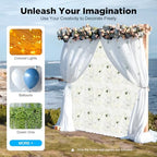 12 Pcs Artificial Flower Wall Panels, 15x15 Inch Flower Wall Mat Silk Flowers Panels for Wedding Backdrop, alternate view 5