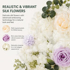 12 Pcs Artificial Flower Wall Panels, 15x15 Inch Flower Wall Mat Silk Flowers Panels for Wedding Backdrop, alternate view 4