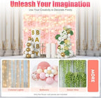 12 Pcs Artificial Flower Wall Panels, 15x15 Inch Flower Wall Mat Silk Flowers Panels for Wedding Backdrop, alternate view 6