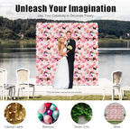 12 Pcs Artificial Flower Wall Panels 23.6x15.74" Flower Backdrops (Pink-2) in 23.6x15.74", alternate view 4
