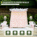 12 Pcs Artificial Flower Wall Panels, 23.6x15.74 Inch Flower Wall Mat Silk Flowers Panels for Wedding Backdrop, alternate