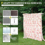 12 Pcs Artificial Flower Wall Panels, 23.6x15.74 Inch Flower Wall Mat Silk Flowers Panels for Wedding Backdrop, alternate
