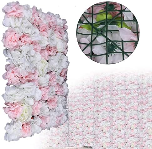 12 PCS Artificial Flower Wall Panels 24" x 16" Decorative Hydrangea and Rose Flower Backdrop Panels Wedding, alternate view 3