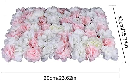 12 PCS Artificial Flower Wall Panels 24" x 16" Decorative Hydrangea and Rose Flower Backdrop Panels Wedding, alternate view 4