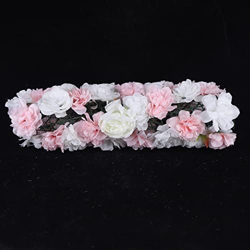 12 PCS Artificial Flower Wall Panels 24" x 16" Decorative Hydrangea and Rose Flower Backdrop Panels Wedding, alternate view 5