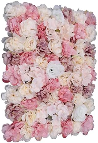 12 Pcs Artificial Flower Wall Panels 3D Flower Background Panel for Wall, 60x40cm Wedding Flower Decorations