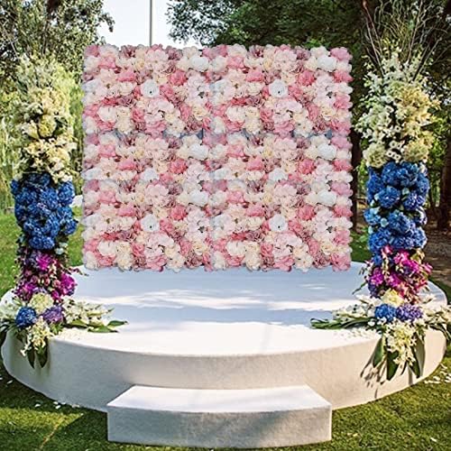12 Pcs Artificial Flower Wall Panels 3D Flower Background Panel for Wall, 60x40cm Wedding Flower Decorations, alternate view