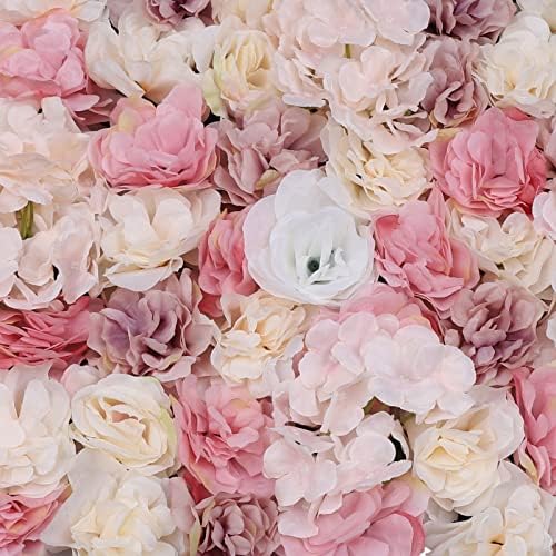 12 Pcs Artificial Flower Wall Panels 3D Flower Background Panel for Wall, 60x40cm Wedding Flower Decorations, alternate view