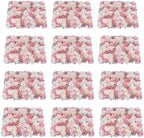 12 PCS Artificial Flowers Wall Decoration 24" x 16" Decorative Rose Hydrangea Flower Panels Flower Wall for Home